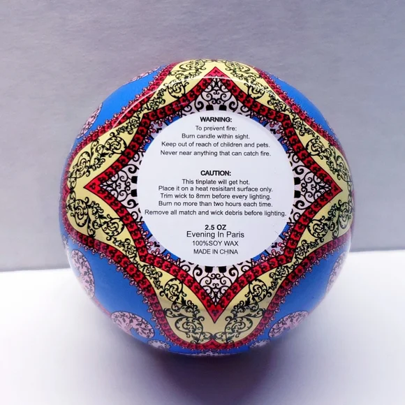 EVENING IN PARIS Scented Mini Tin Jar Soy Wax Candles, Aromatherapy, 2oz(4 pack) - Picture 6 of 7